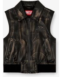 DIESEL - G-Inko Faux Leather Sleeveless Jacket - Lyst