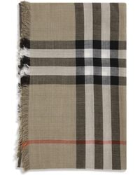 Burberry - Check Reversible Wool And Silk Scarf - Lyst
