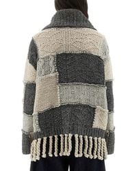 Ganni - Patchwork Jersey With Bangs Wool Jumpers - Lyst