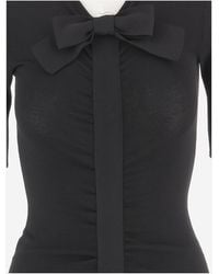 Valentino - Dress With Bow, Viscose - Lyst
