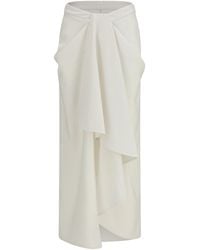 Givenchy - Long Draped Wool And Mohair Skirt - Lyst