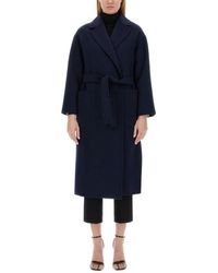 Max Mara - Belted Long-Sleeved Coat - Lyst