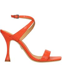 Lola Cruz Sandals In Leather - Orange