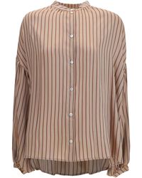 Kristina Ti - Silk Blend Striped Shirt Viscose - Lyst