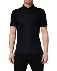 Dolce & Gabbana - Dark Silk Short Sleeve Polo T-Shirt - Lyst