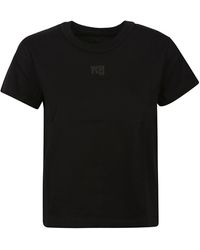 T By Alexander Wang - Puff Logo Bound Neck Essential Shrunk T-shirt - Lyst