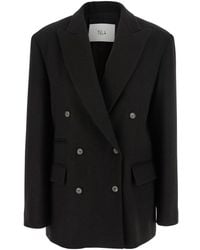 Tela - Frost Double-Breasted Jacket With Peak Revers - Lyst
