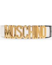 Moschino - Leather Belt With Logo - Lyst