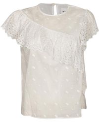 Isabel Marant - Sorani Broderie-anglaise Round-neck Blouse - Lyst