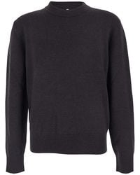 sunflower - Dark Crew Neck Sweater With Dropped Shoulder - Lyst
