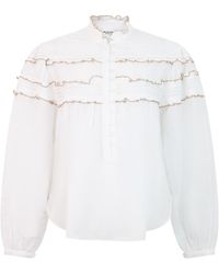 Isabel Marant - Blouse With Frills Cotton Shirt - Lyst