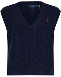 Polo Ralph Lauren - Vest Cable-Knit Wool-Cashmere Knitwear - Lyst