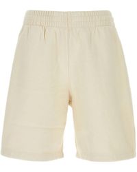 Burberry - Ivory Cotton Bermuda Shorts - Lyst