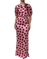 Dolce & Gabbana - Dot Silk Dress - Lyst