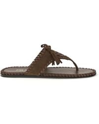 Prada - Calf Leather Bos Taurus Flat Sandals - Lyst
