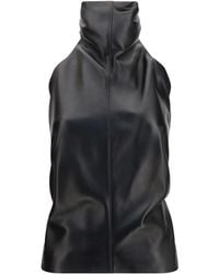 KHAITE - Rone Leather Top Lamb Ovis Aries - Lyst