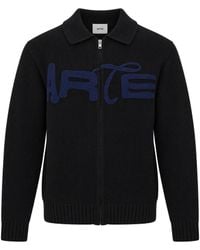 Arte' - Full-Zip Cardigan Wool Sweater - Lyst