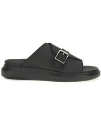 McQueen - Buckle Slide Sandals - Lyst