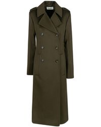warehouse long double breasted coat