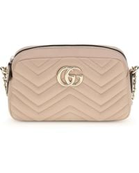 Gucci - Gg Marmont Shoulder Bag Lamb Ovis Aries Handbags - Lyst
