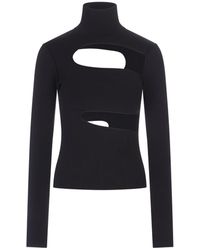 Roberto Cavalli Black Turtleneck With Cut-out Detail - Blue