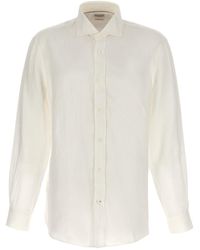 Brunello Cucinelli - Linen Shirt Shirt, Blouse - Lyst