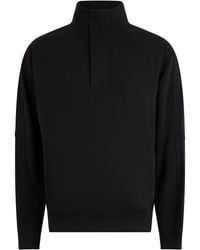 BOSS - Zip-Up Cotton Sweatshirt With High Collar - Lyst