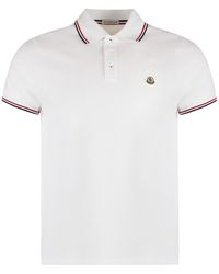 Moncler - Short Sleeve Cotton Polo Shirt - Lyst
