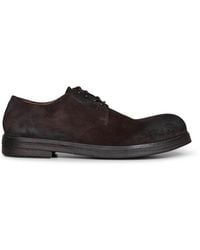 Marsèll - Dark Suede Zucca Zeppa Derby Shoes - Lyst