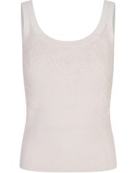 Ermanno Scervino - Ribbed Tank Top With Lace - Lyst