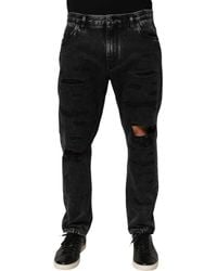 Dolce & Gabbana - Distressed Ripped Denim Jeans - Lyst
