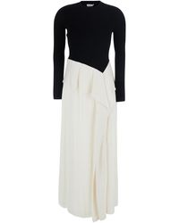 Jonathan Simkhai - Long V-Neck Draped Dress Rayon - Lyst