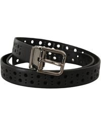 Dolce & Gabbana - Perforated Leather Belt - Lyst