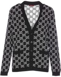 Gucci - Reversible Jacquard Gg Wool Cardigan - Lyst
