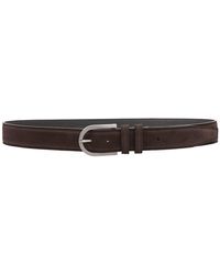 Kiton - Suede Belt With Silver Buckle - Lyst
