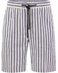 Vilebrequin - Striped Cotton And Linen Bermuda Shorts - Lyst