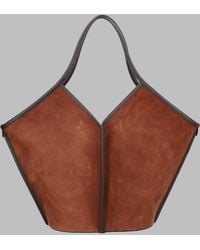 Hereu - Tote Bag Calella Suede Leather Calf Hand - Lyst
