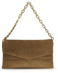 Gucci - Large Suede Shoulder Bag - Lyst