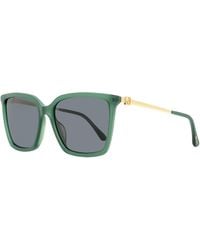 Jimmy Choo - Square Sunglasses Totta /g 1edir Green/gold 56mm - Lyst