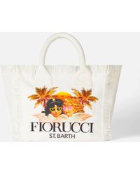 Mc2 Saint Barth - Colette Cotton Canvas Handbag With Fiorucci Angels Print Fiorucci Special Edition - Lyst
