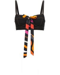 Emilio Pucci - Pattern Knot Crop Top Tops - Lyst