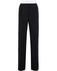 Womens Clothing Trousers Alexander Wang Acetate Pants in Black Save 50% Slacks and Chinos Wide-leg and palazzo trousers 