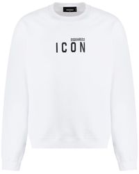 DSquared² - Cotton Crew-Neck Sweatshirt With Logo - Lyst