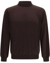 Lardini - High Neck Sweater Fleece Wool Ovis Aries - Lyst