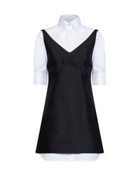 Balenciaga - Wool And Silk Blend Mini Hybrid Shirt Dress - Lyst