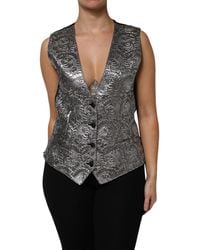 Dolce & Gabbana - Floral Jacquard Sleeveless Vest Top - Lyst