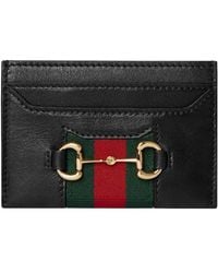 Gucci - Card Holder Web Horsebit Leather Calfskin Wallets & Purses - Lyst