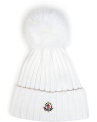 Moncler - Natural Wool Pom-Pom Beanie - Lyst