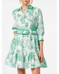 Mc2 Saint Barth - Jungle Print Linen Short Dress Daisy - Lyst