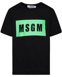 MSGM - Box Logo Fluo T-Shirt - Lyst